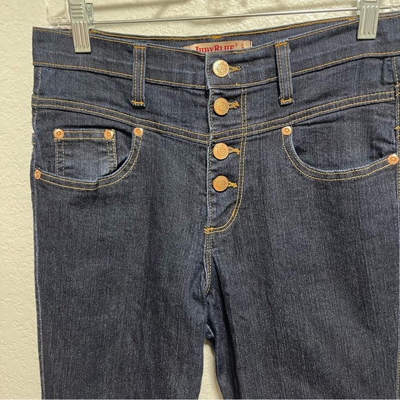 Judy Blue Made in the USA Dark Denim Button Fly Skinny Jeans Size 9 - Picture 2 of 6